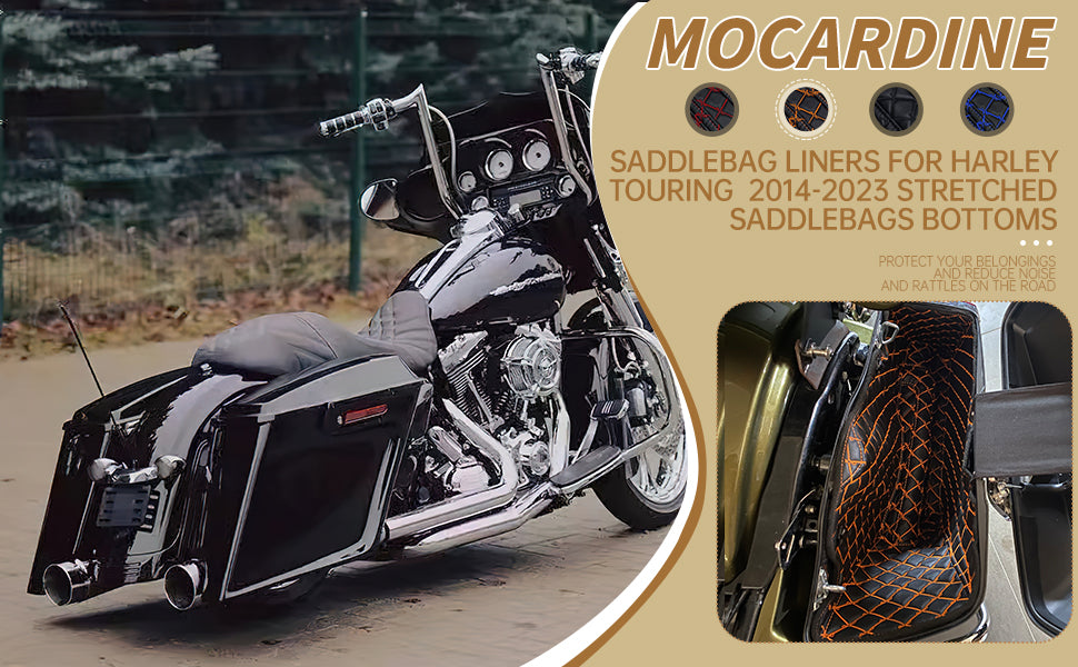 an eye catching stretched saddlebag liners